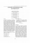 Research paper thumbnail of Leisure Experience and Authenticity