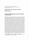 Research paper thumbnail of European Food Safety Authority as the source of information on food and nutrition