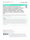 Research paper thumbnail of Effects of improved information and volunteer support on segregation of solid waste at the household level in urban settings in Madhya Pradesh, India (I-MISS): protocol of a cluster randomized controlled trial