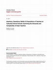 Research paper thumbnail of Intentions, operations, beliefs, & dispositions of teachers at culturally diverse schools: Examining the intricacies and complexities of great teachers