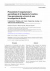 Research paper thumbnail of Pensamiento Computacional y aprendizaje de la Ingeniería Genética: Una aproximación a través de una investigación de diseño