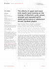 Research paper thumbnail of The effects of upper and lower limb elastic band training on the change of direction, jump, power, strength and repeated sprint ability performance in adolescent female handball players