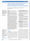 Research paper thumbnail of Planned improvement actions based on patient safety incident reports in Estonian hospitals: a document analysis