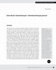 Research paper thumbnail of China-Brasil: industrialização e “desindustrialização precoce”