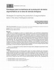 Research paper thumbnail of Cinco estrategias para la enseñanza de la producción de textos argumentativos en el área de ciencias biológicas