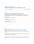 Research paper thumbnail of Geology, Groundwater Chemistry and Management of the Dakota Aquifer in Nebraska