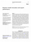 Research paper thumbnail of Business model innovation and export performance