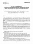 Research paper thumbnail of Do Ask, Tell, and Show: Contextual Factors Affecting Sexual Orientation and Gender Identity Disclosure for Sexual and Gender Minority People