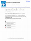 Research paper thumbnail of Supporting sexual and gender minority health: Research priorities from mental health professionals