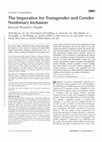 Research paper thumbnail of The Imperative for Transgender and Gender Nonbinary Inclusion