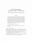 Research paper thumbnail of Mode of foreign entry, technology transfer, and FDI policy