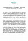 Research paper thumbnail of Call for Papers: "La investigación y la docencia de la Historia del arte. Desafíos actuales", Matèria. Revista internacional d’Art, número 24