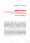 Research paper thumbnail of Wyparte historie. Antysemityzm na Uniwersytecie Poznańskim w latach 1919–1939