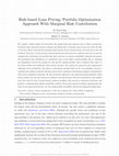 Research paper thumbnail of Risk-Based Loan Pricing: Portfolio Optimization Approach with Marginal Risk Contribution