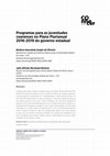 Research paper thumbnail of Programas para as juventudes cearenses no Plano Plurianual 2016-2019 do governo estadual