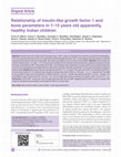 Research paper thumbnail of Relationship of insulin-like growth factor 1 and bone parameters in 7–15 years old apparently, healthy Indian children