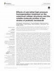 Research paper thumbnail of Effects of sub-lethal high-pressure homogenization treatment on the outermost cellular structures and the volatile-molecule profiles of two strains of probiotic lactobacilli