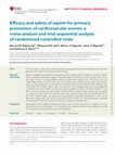 Research paper thumbnail of Efficacy and safety of aspirin for primary prevention of cardiovascular events: a meta-analysis and trial sequential analysis of randomized controlled trials