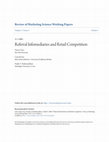 Research paper thumbnail of Referral Infomediaries and Retail Competition