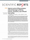 Research paper thumbnail of Optical control of filamentation-induced damage to DNA by intense, ultrashort, near-infrared laser pulses