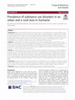 Research paper thumbnail of Prevalence of substance use disorders in an urban and a rural area in Suriname