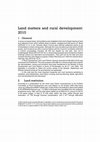 Research paper thumbnail of Land Matters and Rural Development: 2015