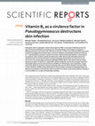 Research paper thumbnail of Vitamin B2 as a virulence factor in Pseudogymnoascus destructans skin infection