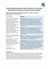 Research paper thumbnail of Stop insulting the patient: neither incidence nor recurrence of pilonidal sinus disease is linked to personal hygiene