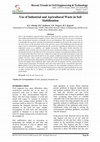 Research paper thumbnail of Use of Industrial and Agricultural Waste in Soil Stabilization