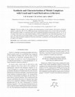 Research paper thumbnail of Synthesis and Characterization of Metals Complexes with Uracil and Uracil Derivatives (A Review