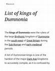 Research paper thumbnail of List of kings of Dumnonia - Wikipedia.PDF