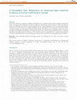 Research paper thumbnail of A Formidable Task: Reflections on obtaining legal empirical evidence on human trafficking in Canada