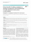 Research paper thumbnail of Clinical benefit of adding oxaliplatin to standard neoadjuvant chemoradiotherapy in locally advanced rectal cancer: a meta-analysis : Oxaliplatin in neoadjuvant treatment for rectal cancer