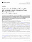 Research paper thumbnail of Implementing the 2012 Forest Planning Rule: Best Available Scientific Information in Forest Planning Assessments