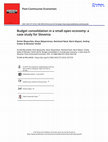 Research paper thumbnail of Budget consolidation in a small open economy: a case study for Slovenia