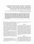 Research paper thumbnail of Computed Tomographic Evidence of Hepatic Portal Venous Gas after Blunt Abdominal Trauma Does Not Necessitate Surgery