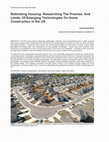 Research paper thumbnail of Rethinking Housing: Researching The Promise, And Limits, Of Emerging Technologies On Home Construction in the US