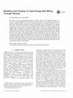 Research paper thumbnail of Modeling and Analysis of High-Energy Ball Milling Through Attritors