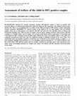 Research paper thumbnail of Assessment of welfare of the child in HIV positive couples