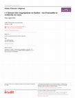 Research paper thumbnail of I. L’histoire des congrégations au Québec : vue d’ensemble et recherche en cours