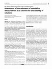 Research paper thumbnail of Assessment of the relevance of osmolality measurement as a criterion for the stability of solutions