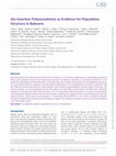 Research paper thumbnail of Alu Insertion Polymorphisms as Evidence for Population Structure in Baboons