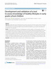 Research paper thumbnail of Development and validation of a tool to assess knowledge of healthy lifestyles in early grade school children