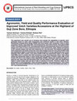 Research paper thumbnail of Agronomic, Yield and Quality Performance Evaluation of Improved Vetch Varieties/Accessions at the Highland of Guji Zone Bore, Ethiopia