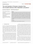 Research paper thumbnail of The social reputation of European companies: Does anti-corruption disclosure affect stakeholders' perceptions?