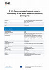 Research paper thumbnail of Open science policies and resource provisioning in the Nordic and Baltic countries (first report)