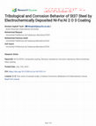 Research paper thumbnail of Tribological and Corrosion Behavior of St37 Steel by Electrochemically Deposited Ni-Fe/Al 2 O 3 Coating