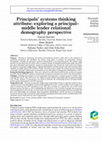 Research paper thumbnail of Principals' systems thinking attribute: exploring a principal–middle leader relational demography perspective