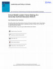 Research paper thumbnail of School Middle Leaders’ Sense Making of a Generally Outlined Education Reform