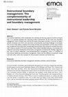 Research paper thumbnail of Instructional boundary management: The complementarity of instructional leadership and boundary management